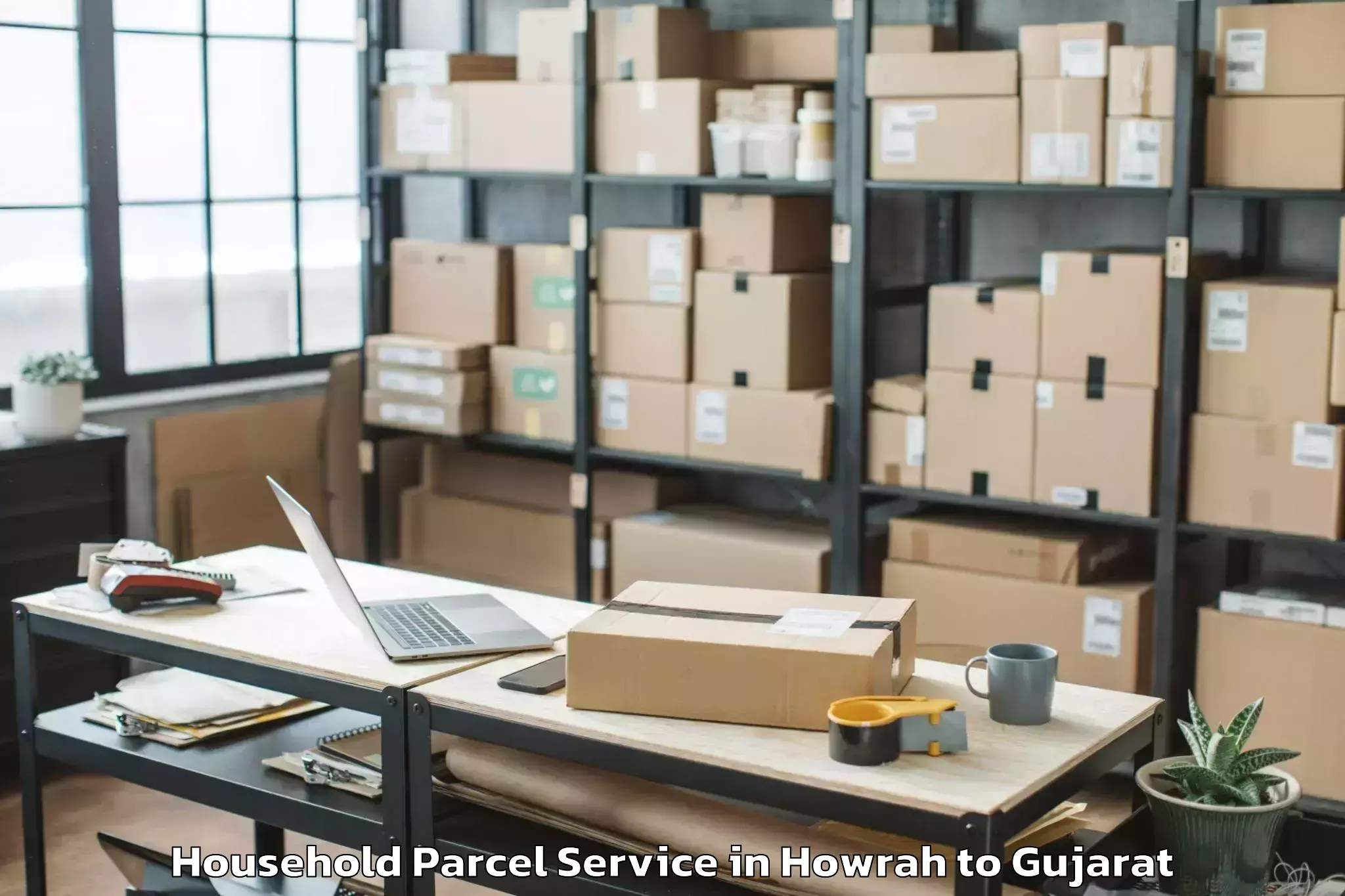 Book Howrah to Vanthali Household Parcel Online